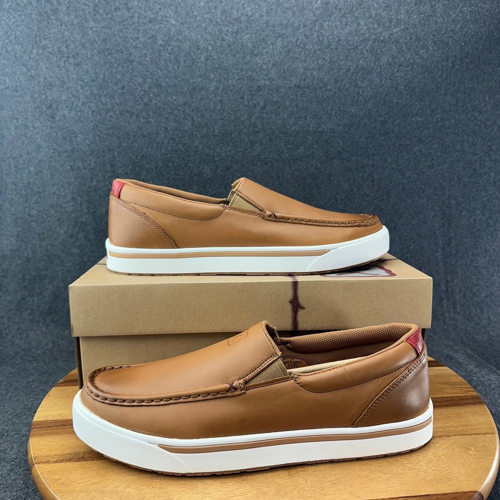 Twisted X Slip-On Kicks Shoes Mens 11W Risk Husk Outsole Elastic Brown MCA0048